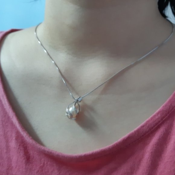 Genuine Freshwater Pearl Necklace Sterling Silver - Picture 5 of 5